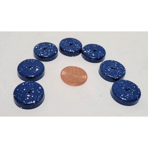 Vintage Lot of 22 Miniature Blue Enamel Speckled Design Dollhouse Kitchenware - Picture 5 of 9